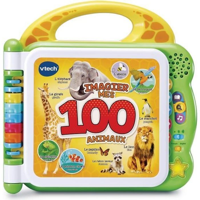 VTECH - Mijn tweetalige prentenboek - 100 dieren - Tweetalig interactief boek - Voor kinderen - Werkt op batterijen - Meerkleurig