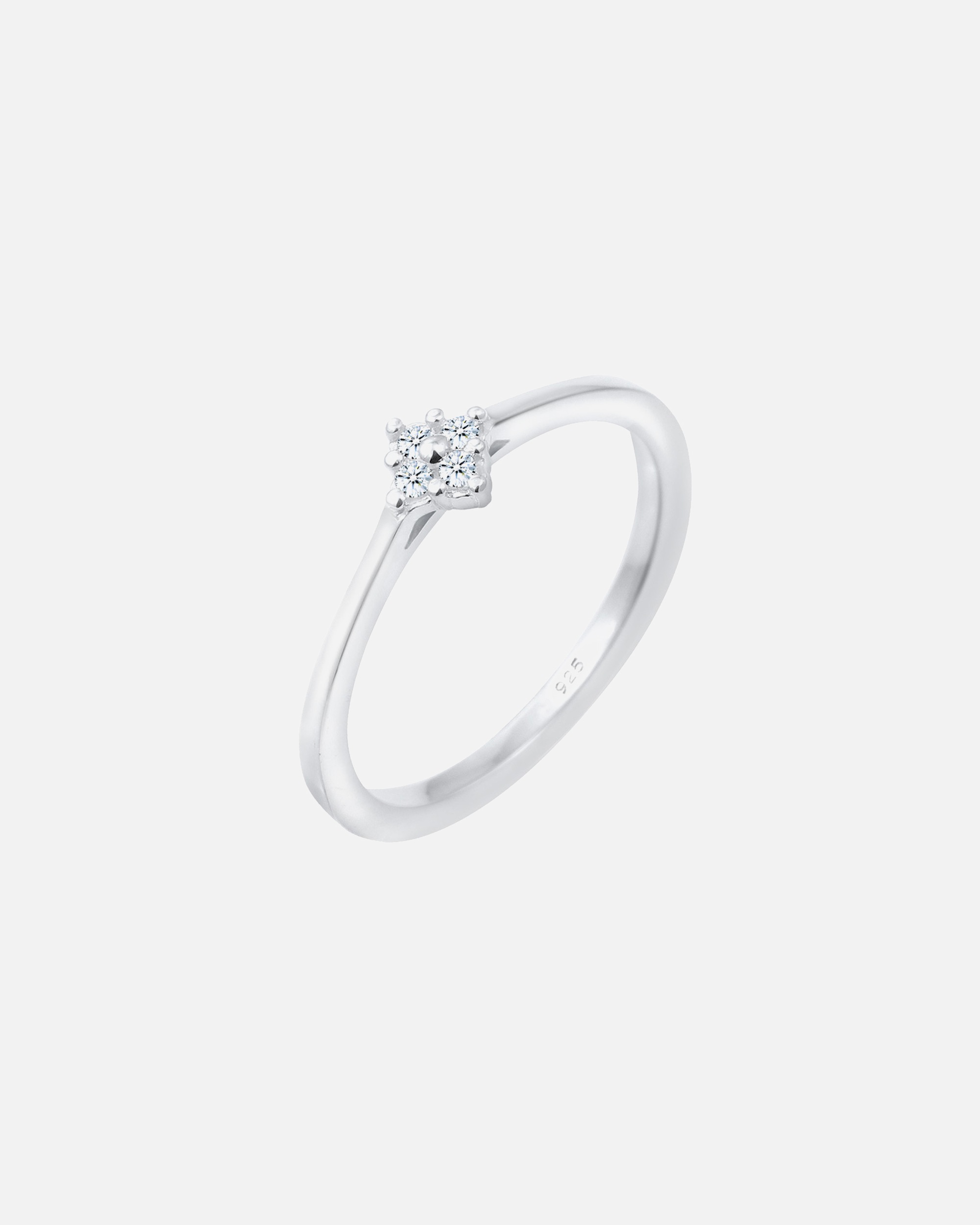 Elli DIAMONDS Classique des fiançailles féminines avec diamant (0,08 ct.) en 925/1000 argent massif, plaqué or