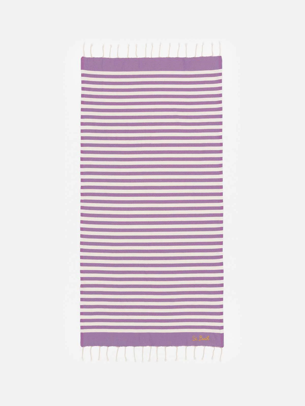 Katoenen fouta met paarse streepprint