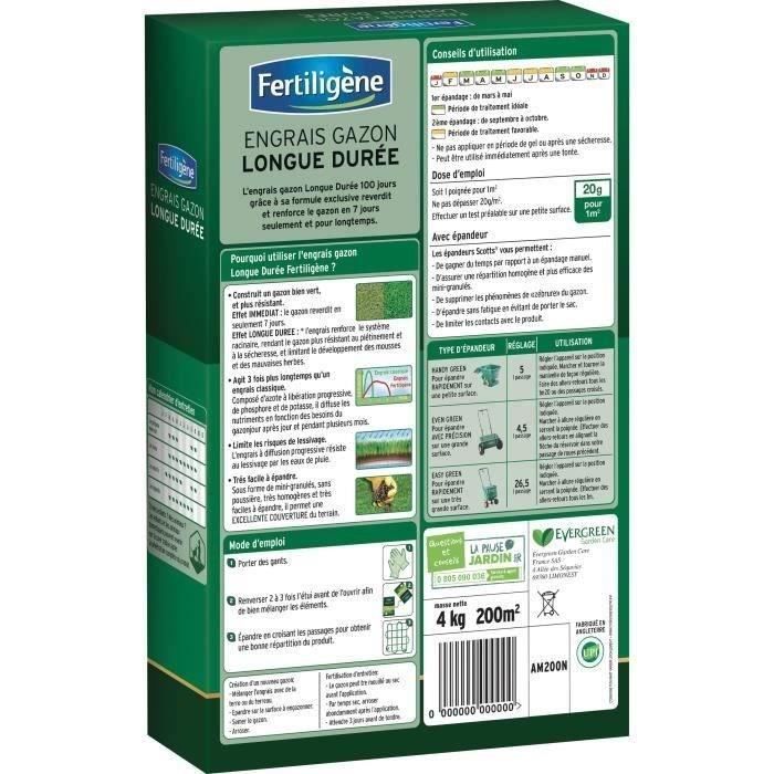 FERTILIGENE Fertilizante de larga duración para césped - 4 kg - 200 m² /nc