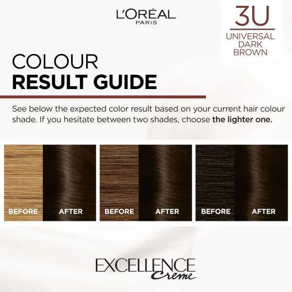 „Excellence Crème Universal Nudes 3U Brunette“ plaukų dažai