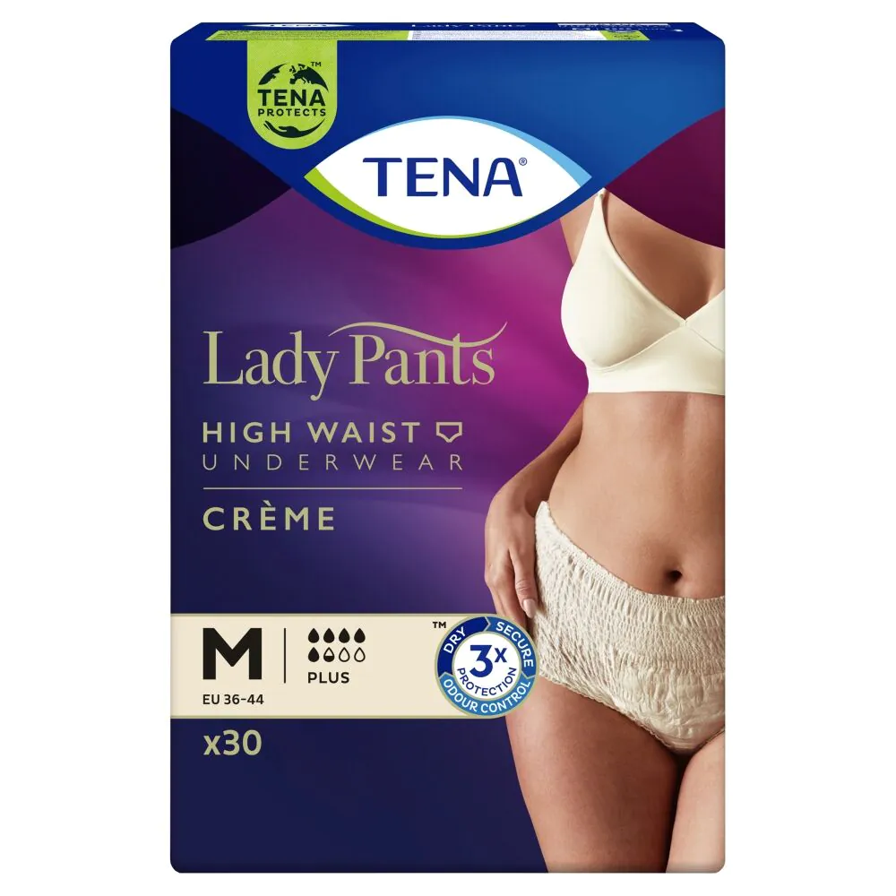Tena Lady Pants Plus,Majtki chłonne dla kobiet, Kolor Creme, Medium