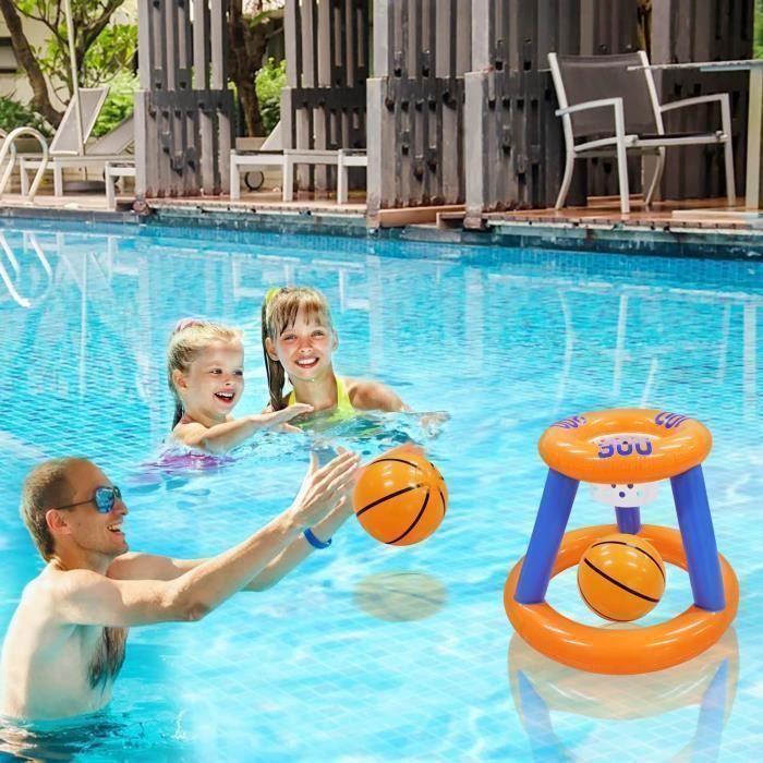 Brinquedos infláveis para piscina - Cesta de basquete e jogo de arremesso de boia para crianças e adultos - Diversão garantida para o verão!