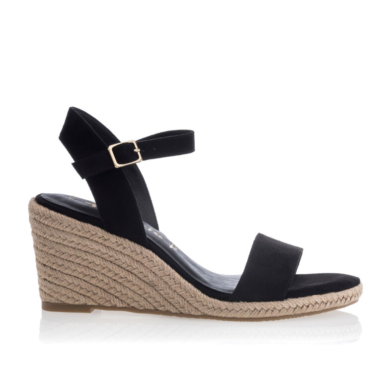 Svarte espadriller med tausåler til dame