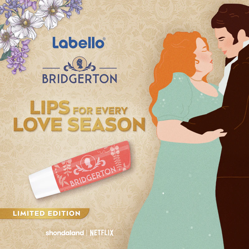 Bálsamo labial hidratante com cor de pêssego Labello Bridgerton