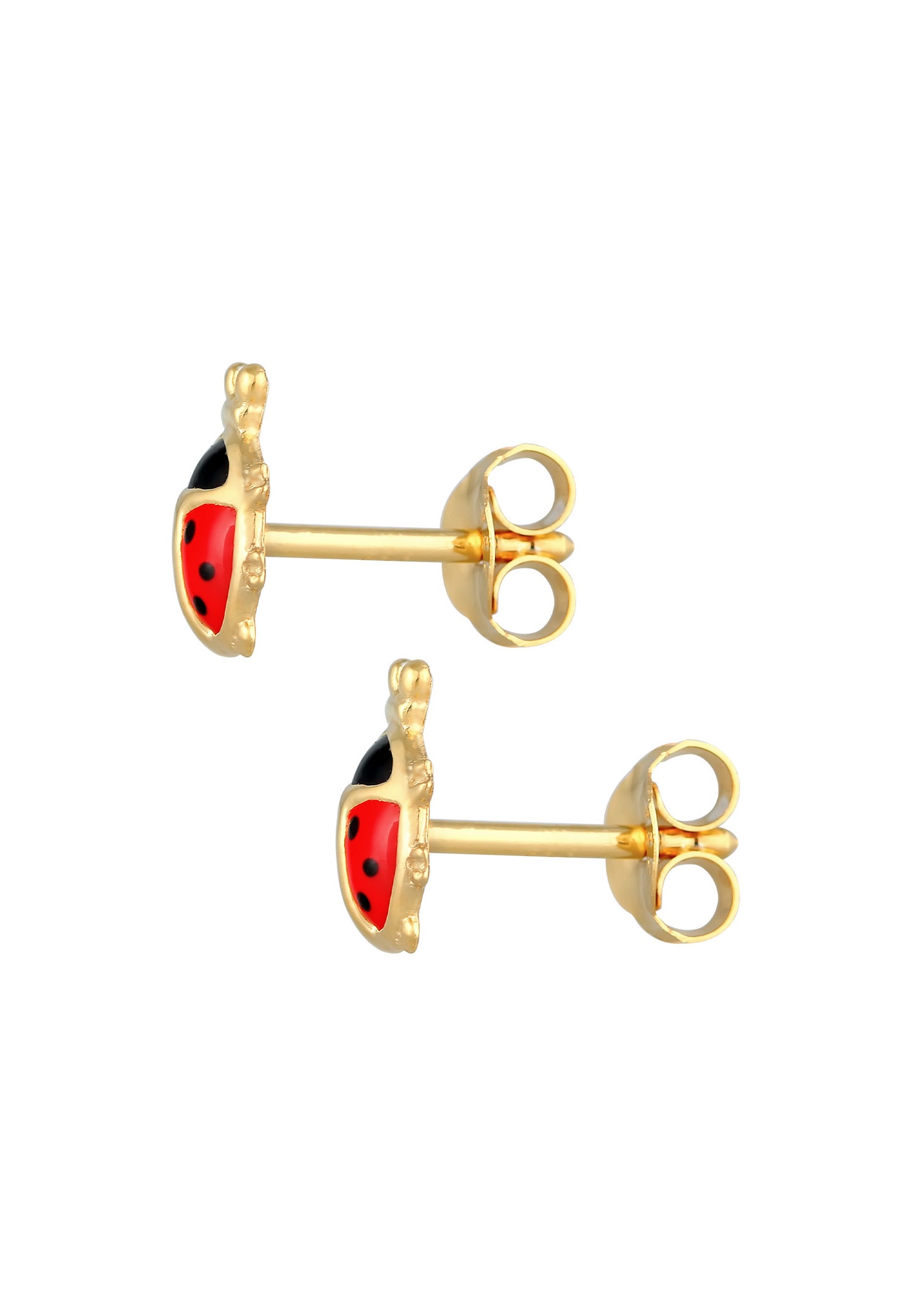 Elli Enfants Clous d'oreilles Coccinelle Porte-bonheur avec Émail en Argent Sterling 925