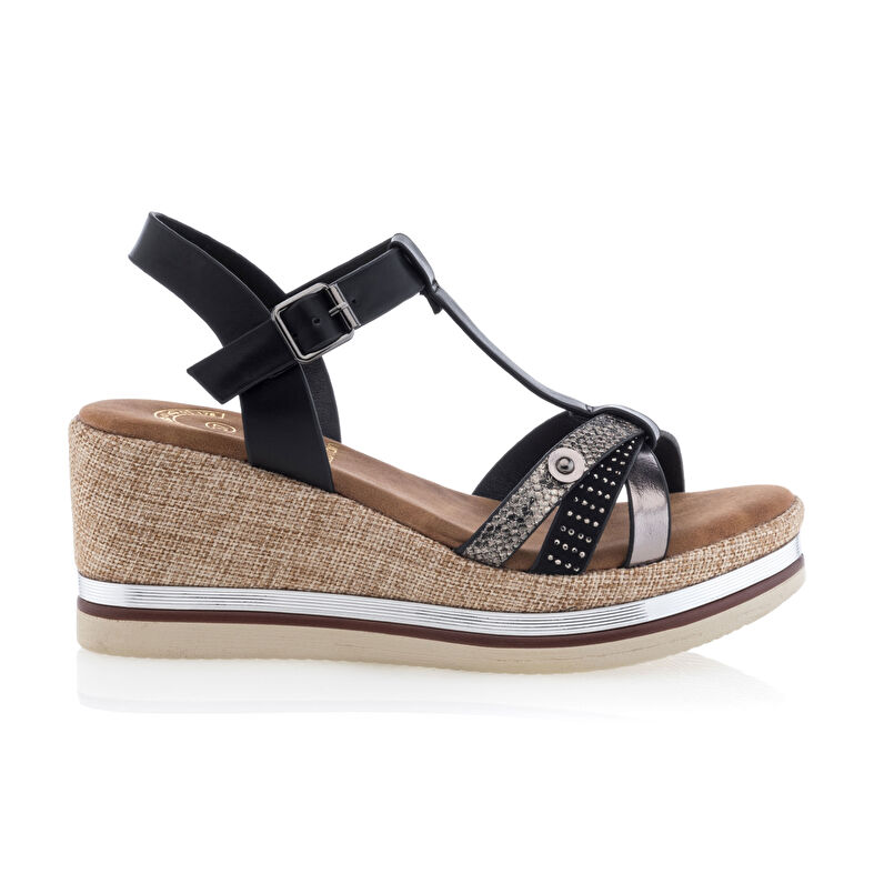 Sandalias negras para mujer / Zapatos de punta abierta
