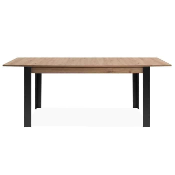 Uitschuifbare eettafel - 150-200 x 75 x 80 cm - zwart eikenhout - TOLOSA