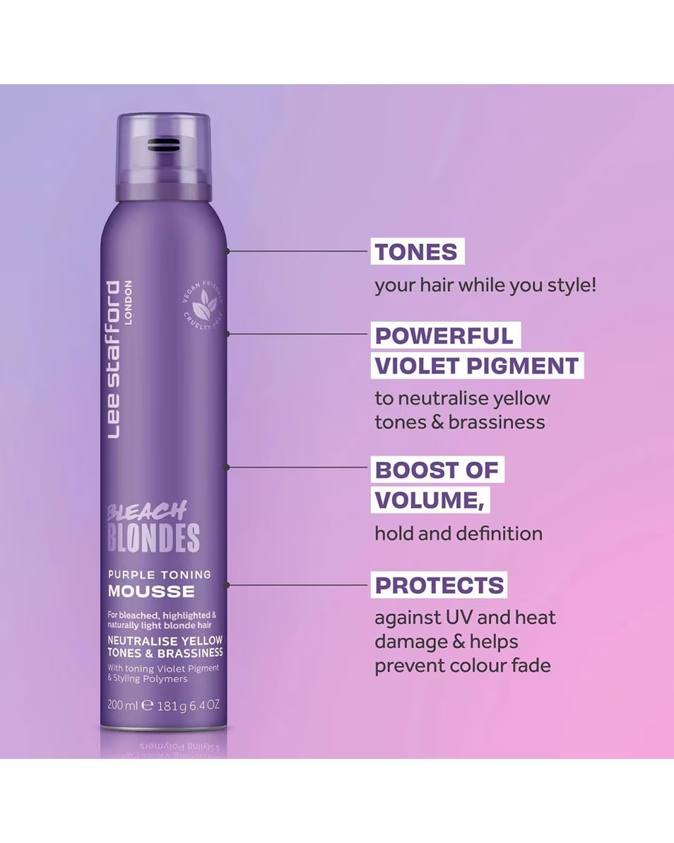 LEE STAFFORD Spumă tonică mov pentru blonde decolorante