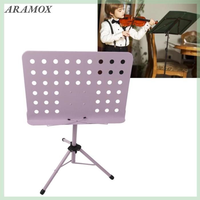 Atril para partituras ARAMOX plegable y profesional para guitarra, soporte para música, color morado.