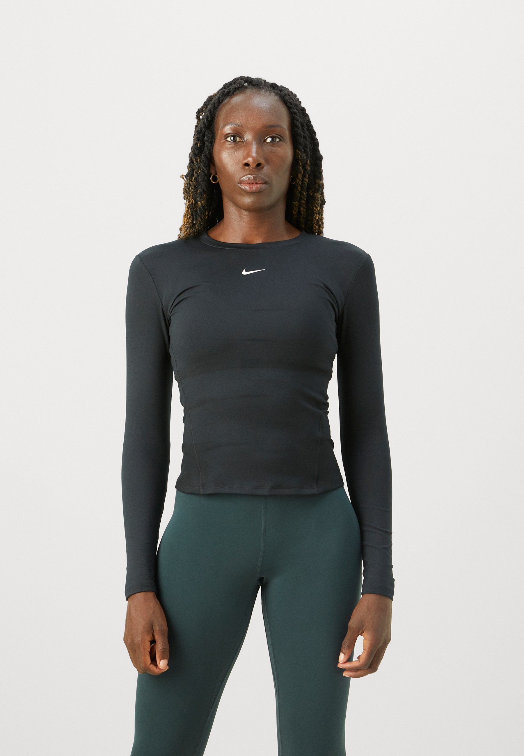Nike Performance ONE TOP - Top met lange mouwen - zwart/wit