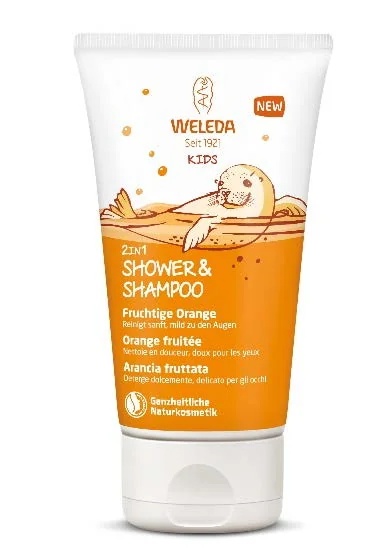 Shampoing douche 2 en 1 Weleda Kids au parfum d'orange 150 ml