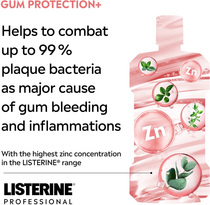 „Listerine Professional Gum Protection+“ burnos skalavimo skystis apsaugo dantis ir dantenas
