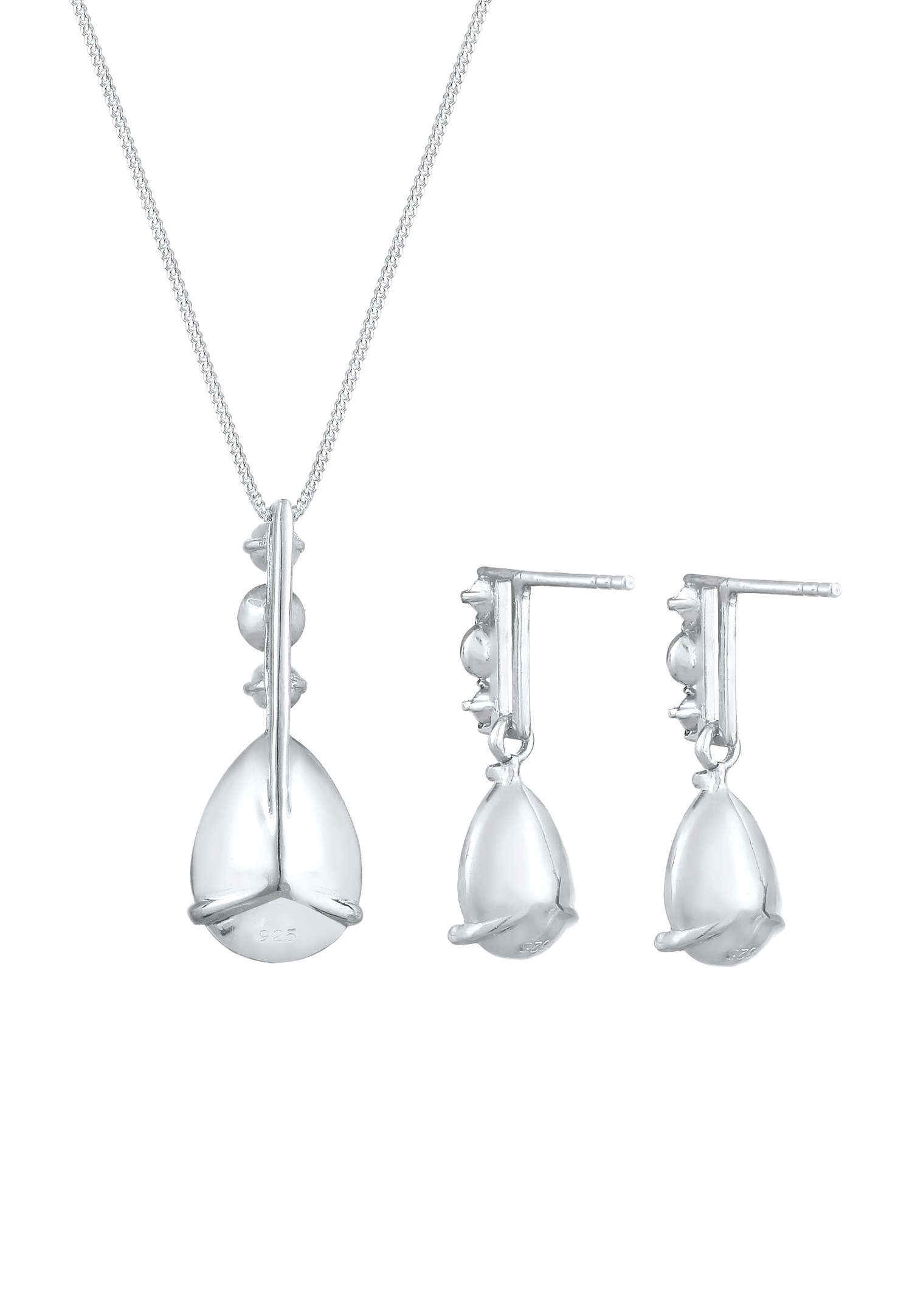 Elli PREMIUM Femmes Goutte noble Set pendentif d'oreilles avec cristaux en argent sterling 925