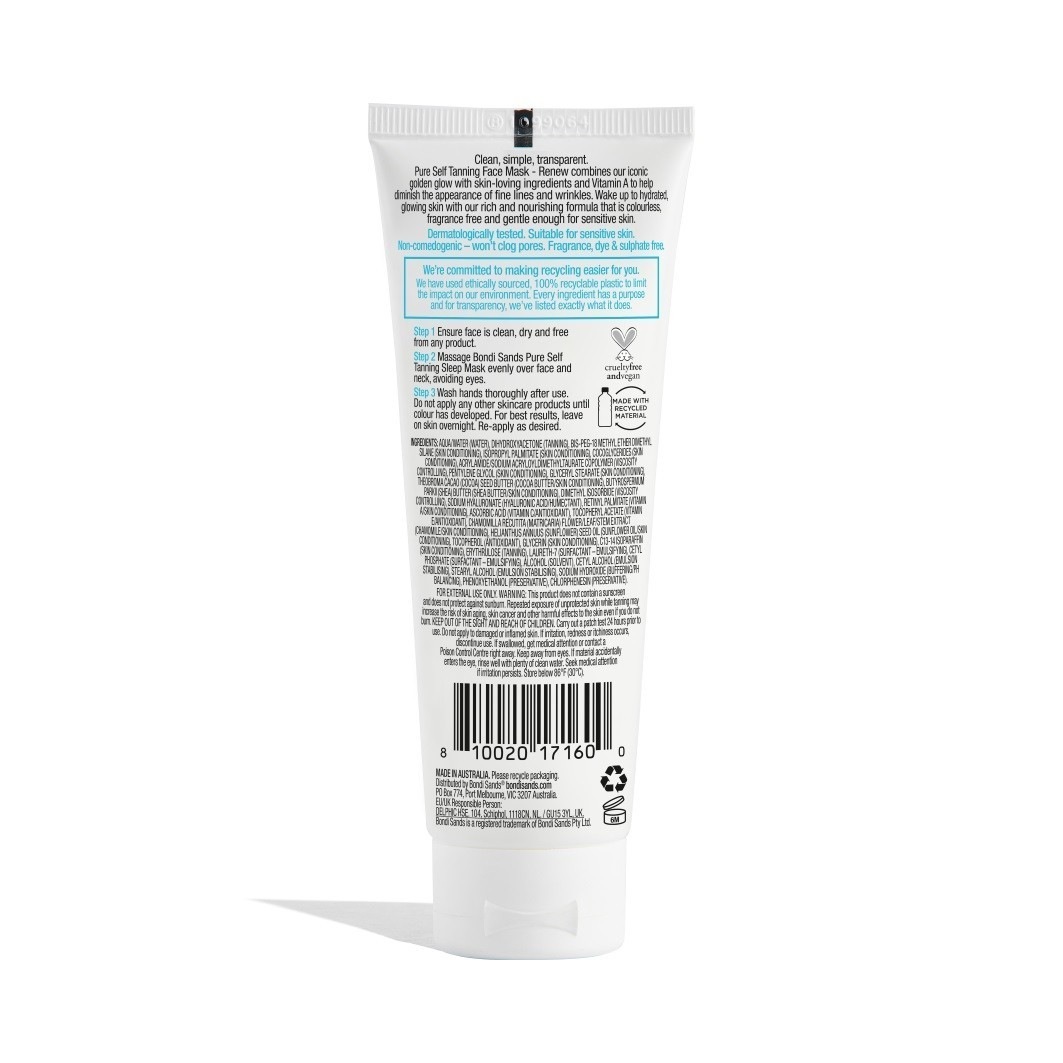 Bondi Sands samoporjavitvena maska za spanje Renew – 75 ml