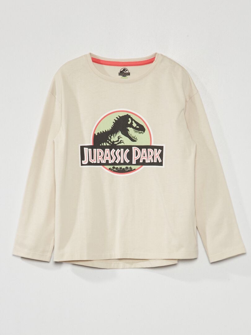 Camiseta de manga comprida Jurassic Park - BRANCA