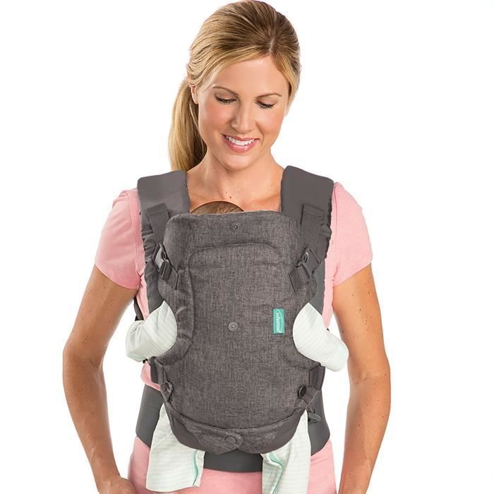 Porte bébé Flip ergonomique 4 en 1 gris - INFANTINO - Flip ergonomique 4 en 1 - Polyester - De 3,6 à 14,5 kg