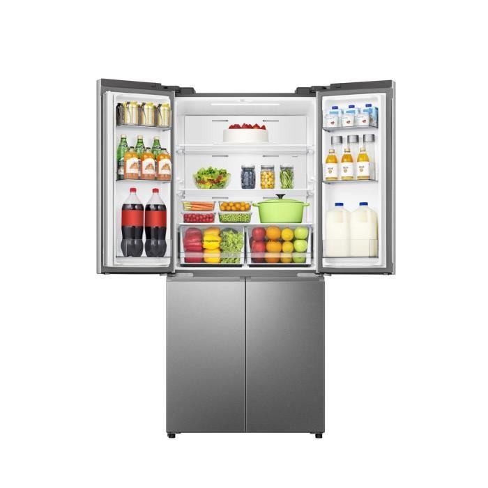 Frigorífico estilo americano HISENSE - RQ5P470SEIE - 4 puertas - Clase energética E - 84,2 x 74,4 x 188,5 cm - Acero inoxidable