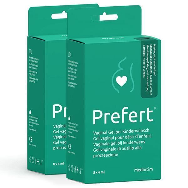 Prefert Fertility Lubricant | Pack of 2 Boxes | 16 x 4 ml | Medintim