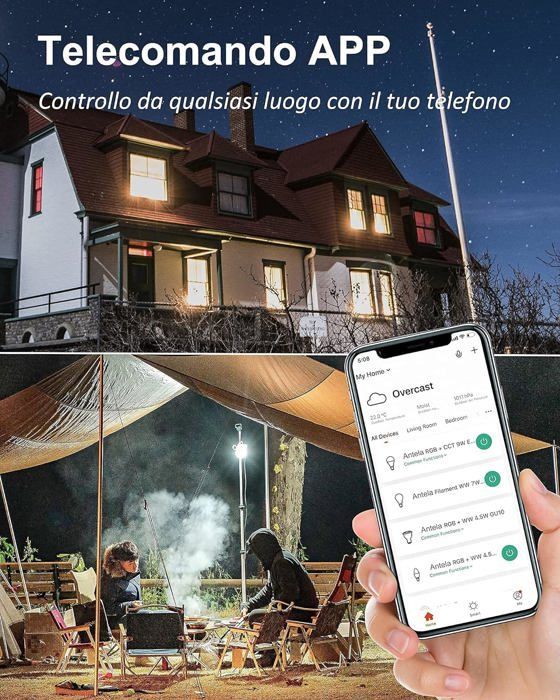 Ampoule Connectée Wifi E27 9W LED Multicouleurs RGB + CCT 2700K-6500K,Compatible Avec Alexa/Google Home,Ampoule Intelligente Pas