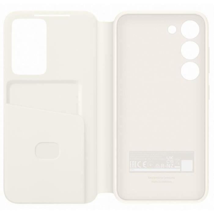 Samsung Smart View Phone Case with Card Holder for S23, White