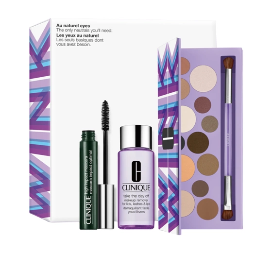 Clinique Au Naturel Eyes zestaw do makijażu oczu paleta cieni   tusz do rzęs   płyn do demakijażu