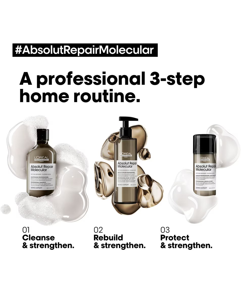L'ORÉAL PROFESSIONNEL Absolut Repair Molecular Skalojams atjaunojošs serums ļoti bojātiem matiem