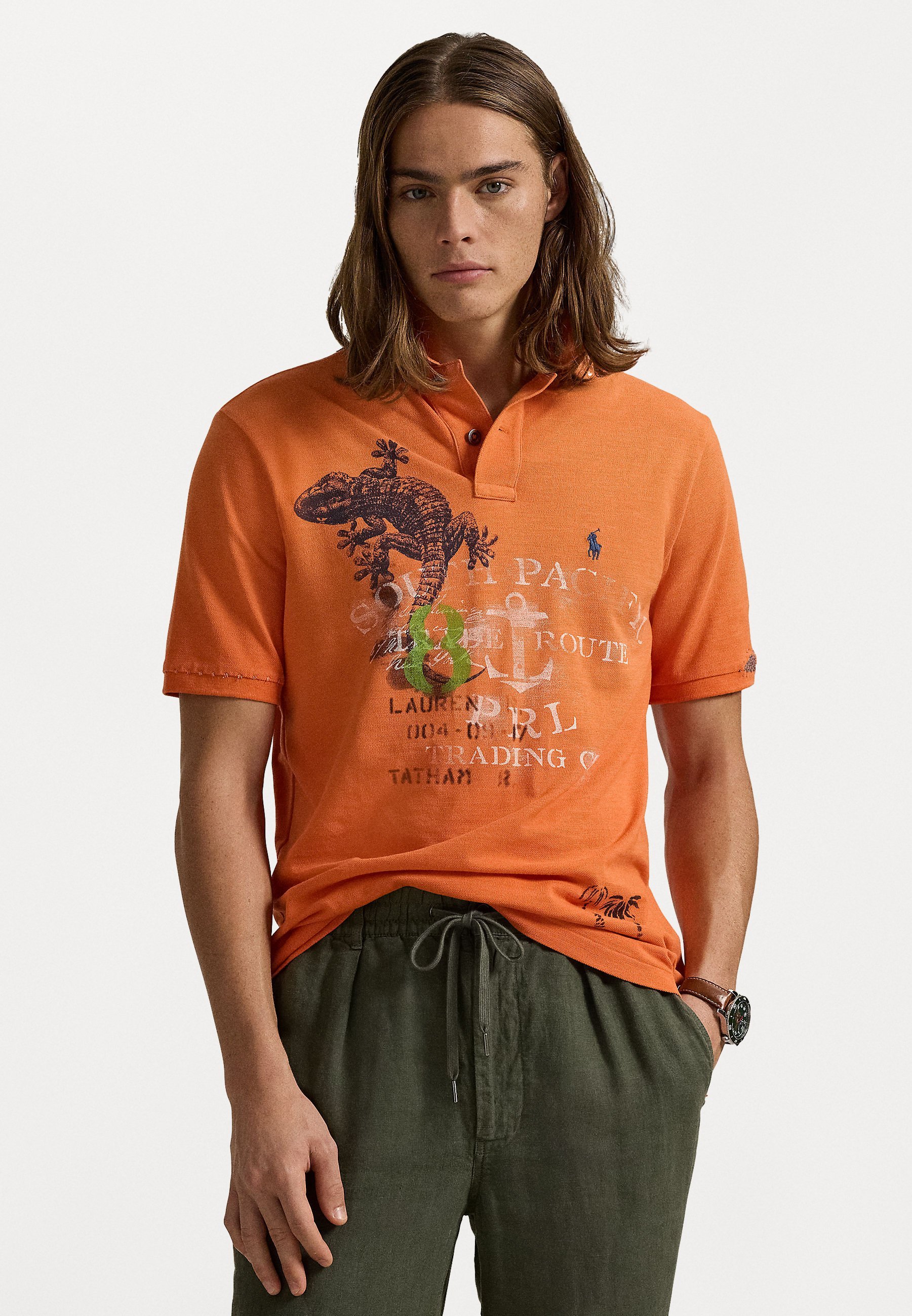 CLASSIC FIT MESH GRAPHIC POLO SHIRT - Pikeepaita - green/blackPolo Ralph Lauren