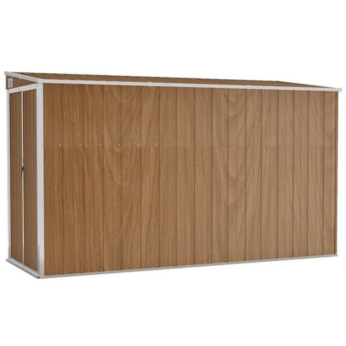 vidaXL Abri de Jardin Mural Abri de Rangement d'Outils Rangement d'Equipement de Jardin Extérieur Marron 118x288x178 cm 316228