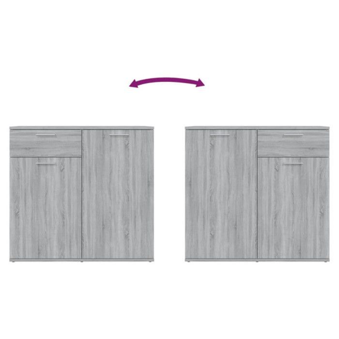 Buffet haut - VIDAXL - Sonoma - Bois d'ingénierie - 2 portes - Style scandinave moderne