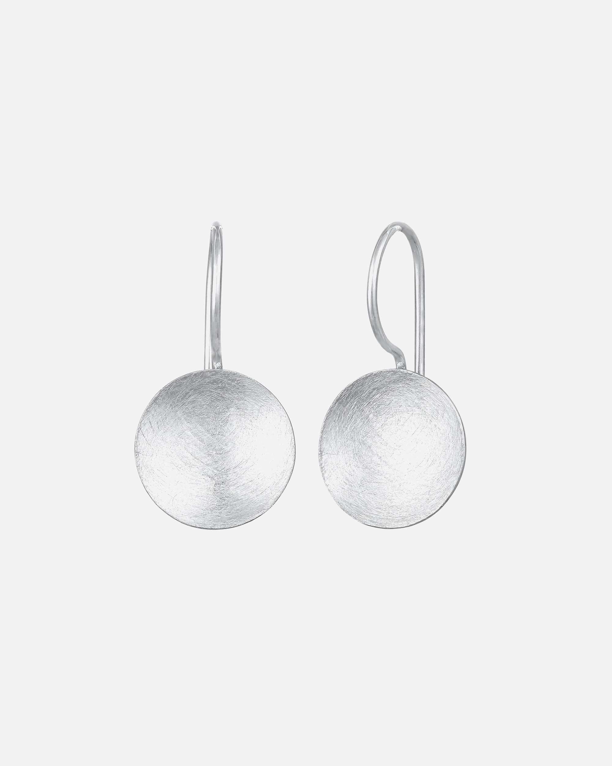 Nenalina en argent boucles d'oreilles dames rondes avec surfaces brossées
