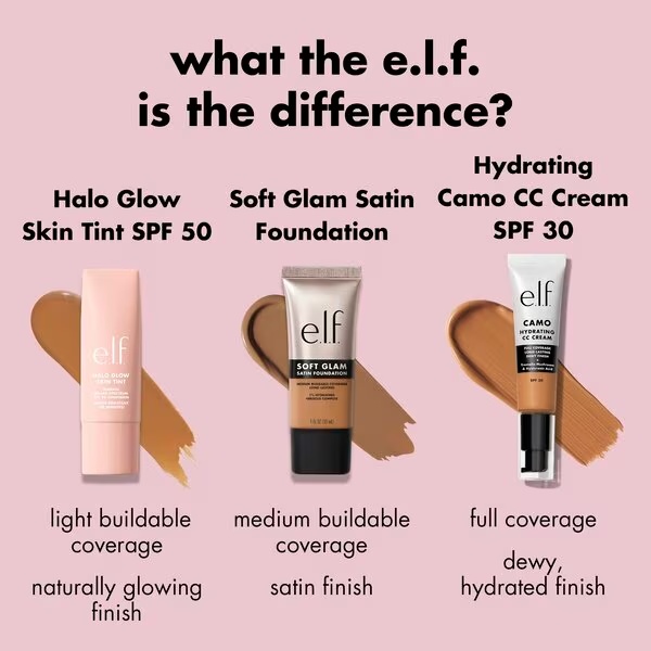 elf Halo Glow SPF50 2 nijansa za svijetlu, toplu kožu<br>30ml