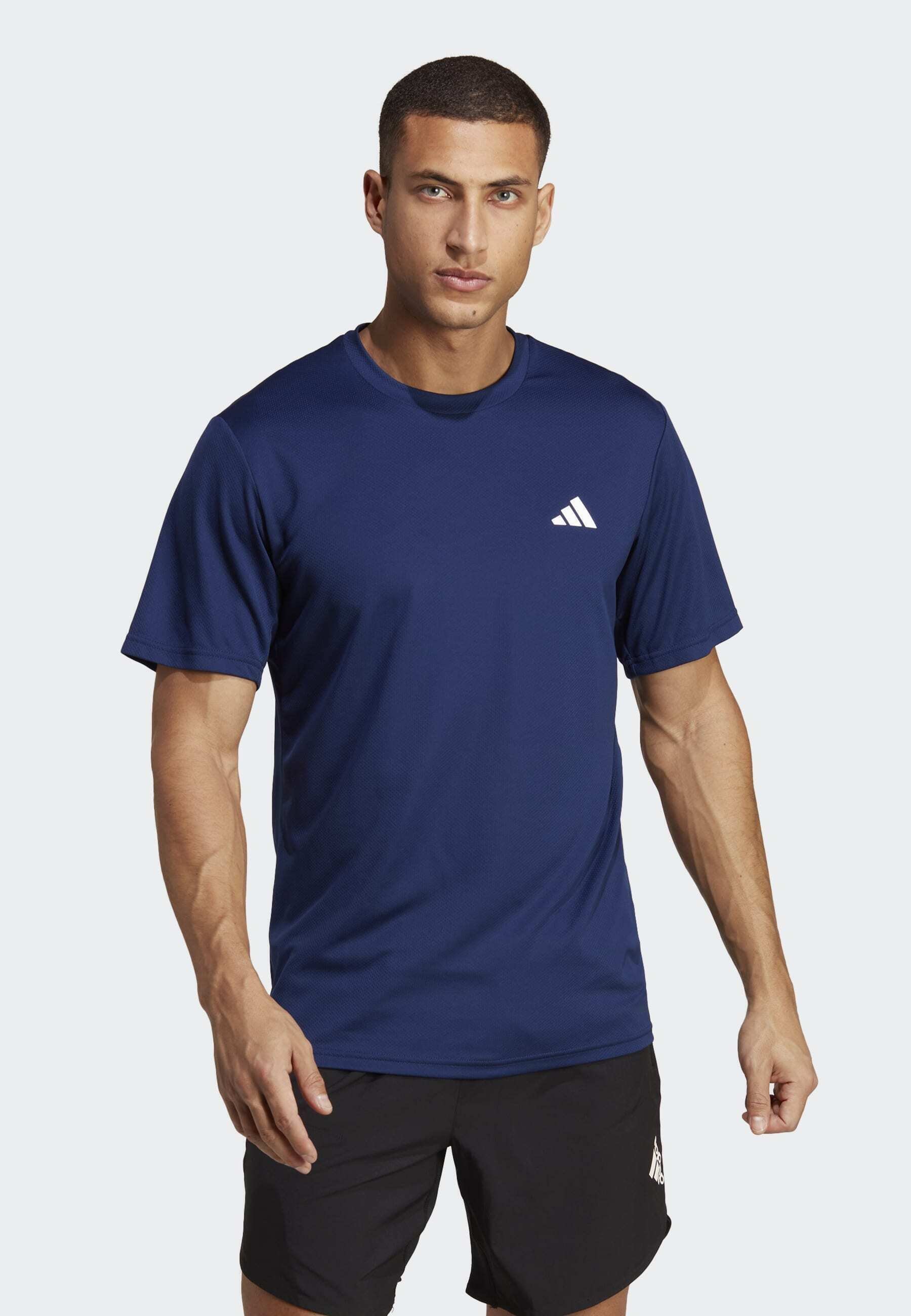 adidas Performance TRAIN ESSENTIALS - Camiseta esportiva - azul escuro e branca