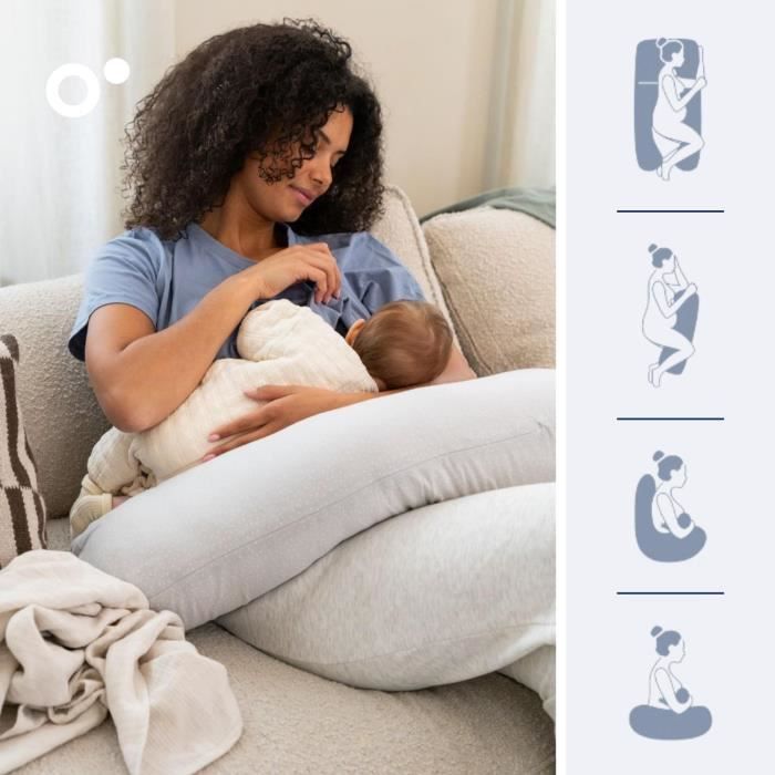 doomoo Maxxy Pregnancy and Nursing Pillow - XXL Size - Ultra Comfortable, Grey