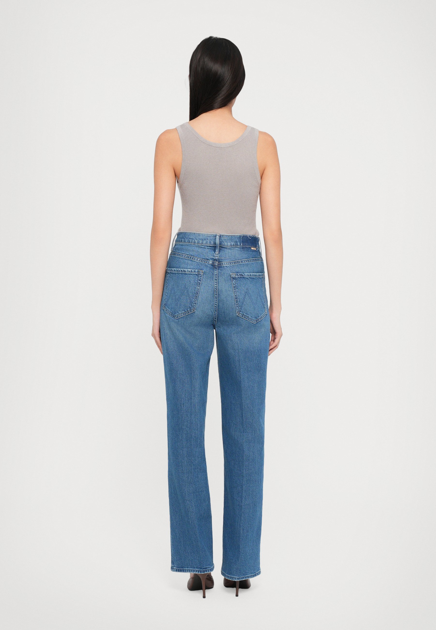 Jeans Mother HI WAISTED TUNNEL VISION SNEAK SUPERIOR a gamba dritta - denim blu
