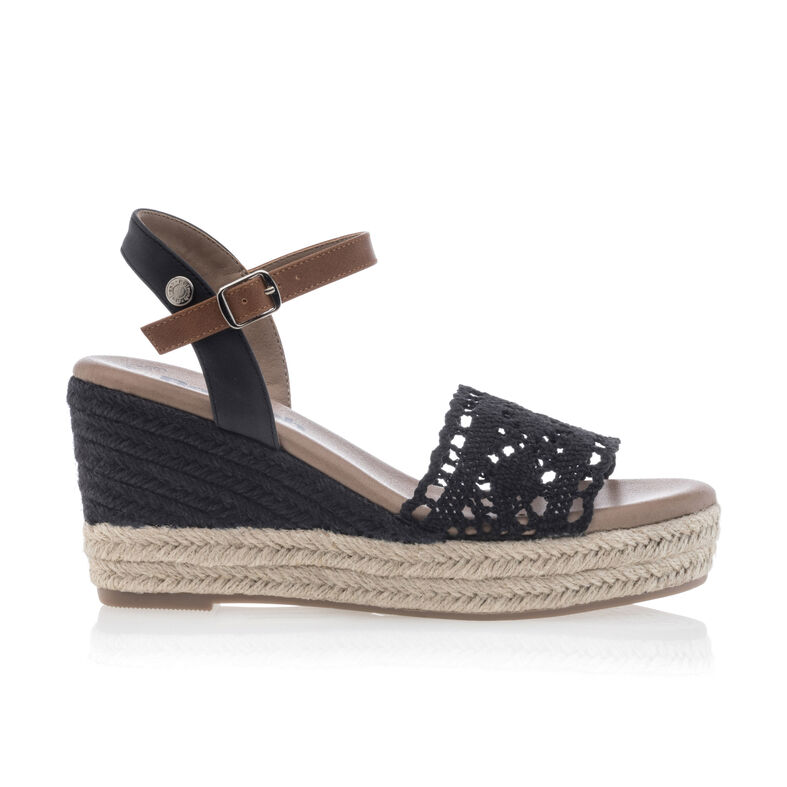 Zwarte espadrilles voor dames met touwzolen