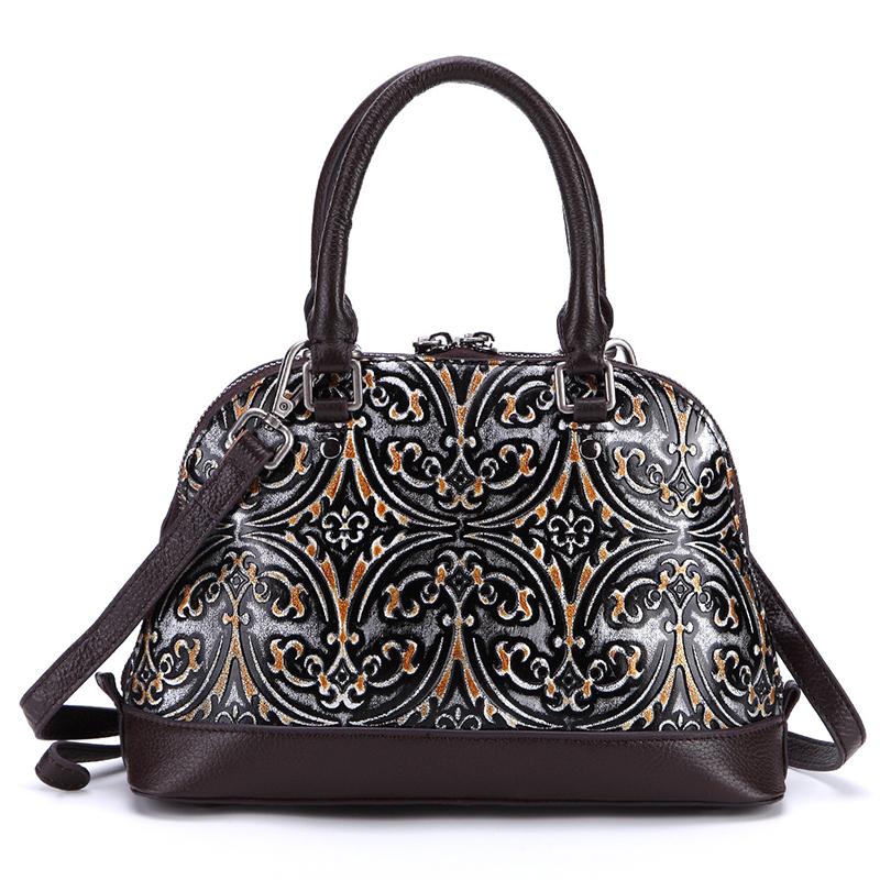 Sac bandoulière femme en cuir naturel de haute qualité, sac fourre-tout, sac à main vintage en cuir véritable gaufré, neuf