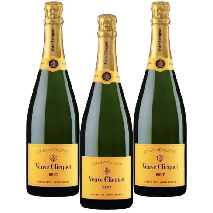 Champanhe Veuve Clicquot Yellow Label Brut - 75 cl x3