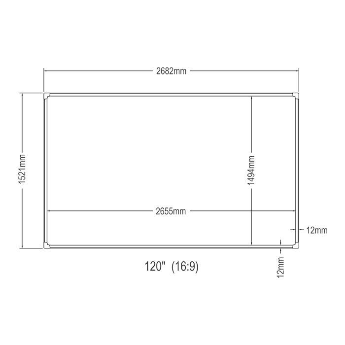 Écran de projection mural Väkhoga 120 pouces Full HD 4K 8K HDR gris