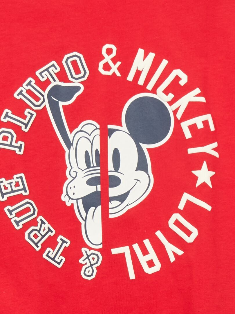 Camiseta folgada 'Mickey Mouse e Amigos' - VERMELHA