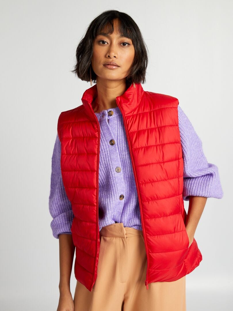 Mouwloos donsjack - ROOD