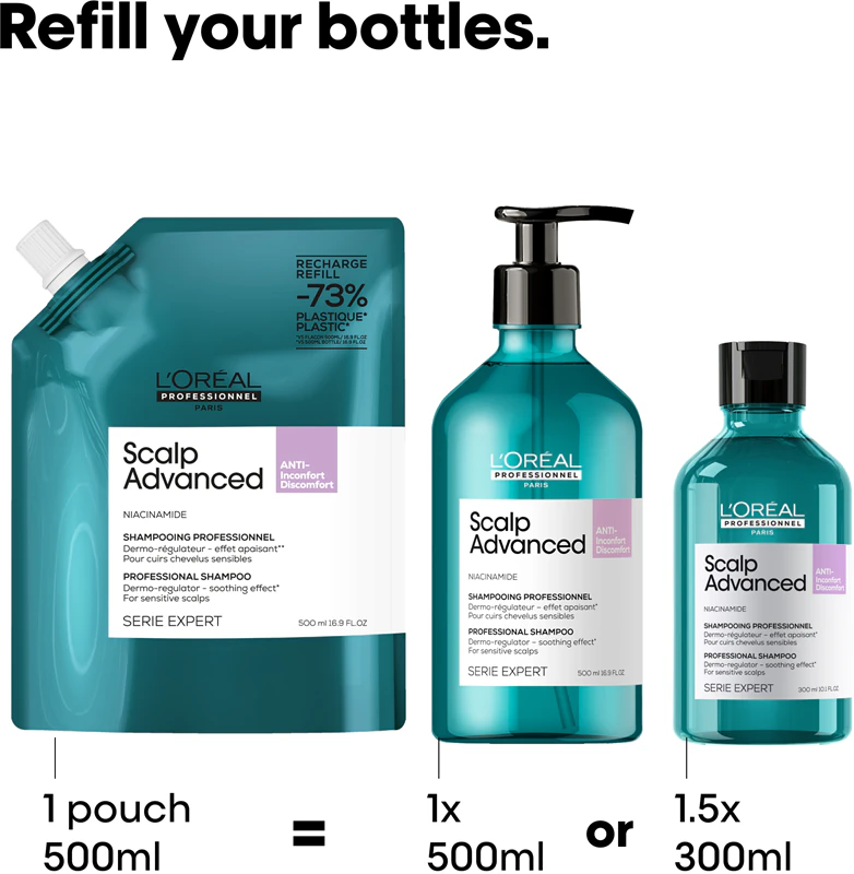 Shampoo L'Oréal Professionnel Serie Expert Scalp Advanced para couro cabeludo sensível e irritado
