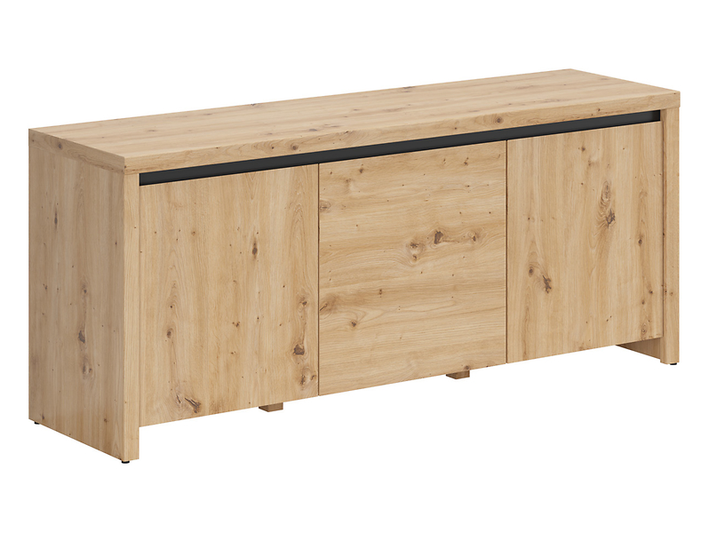 Szafka RTV Larios 143 cm z 3 drzwiami dąb artisan/czarny