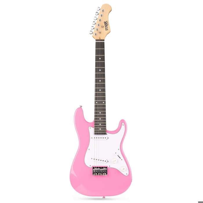 MAX GigKit Junior 3/4 formaat roze elektrische gitaar voor kinderen met 20W versterker
