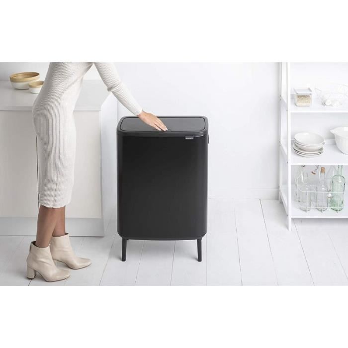 Cubo de basura - Brabantia - Bo Touch Bin Hi - 60L - Negro mate