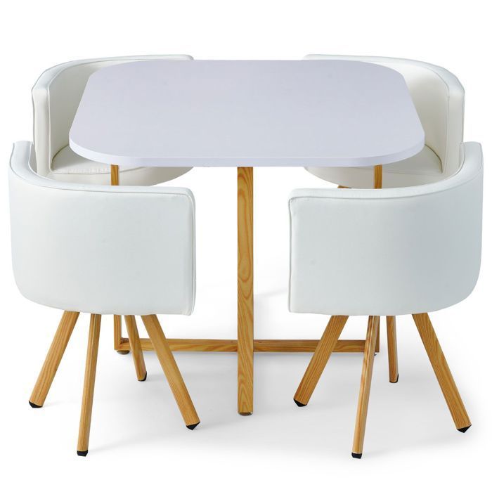 Table et chaises scandinaves Oslo Blanc