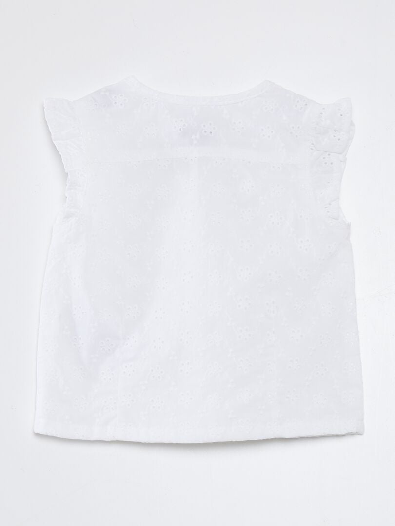 Blouse met Engelse steken - wit