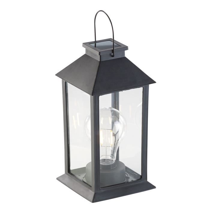 Lanterne solaire - LUNARTEC - Vintage - 5 lm - Noir - Jardin - Extérieur