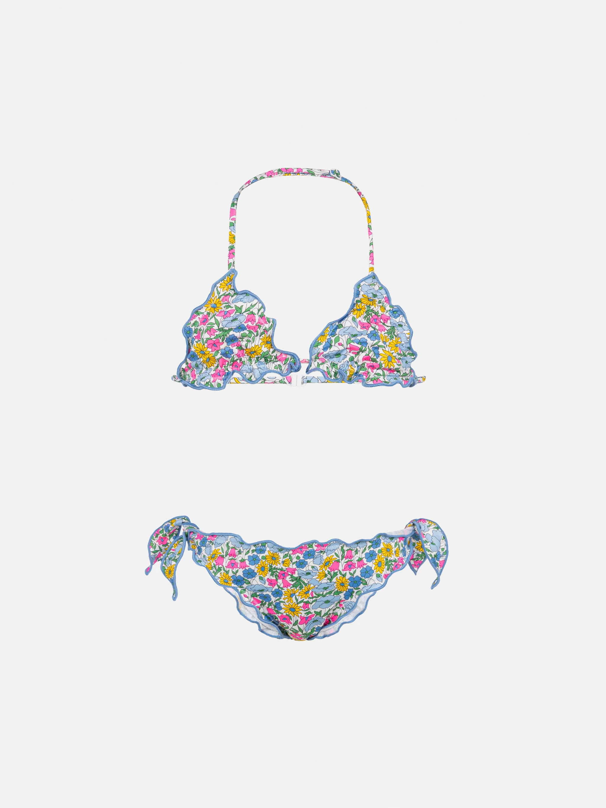 Bikini a triangolo classico Cris con stampa Poppy and Daisy | MADE WIT