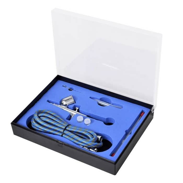 vidaXL Airbrush Set with 0.2 / 0.3 / 0.5 mm Nozzles